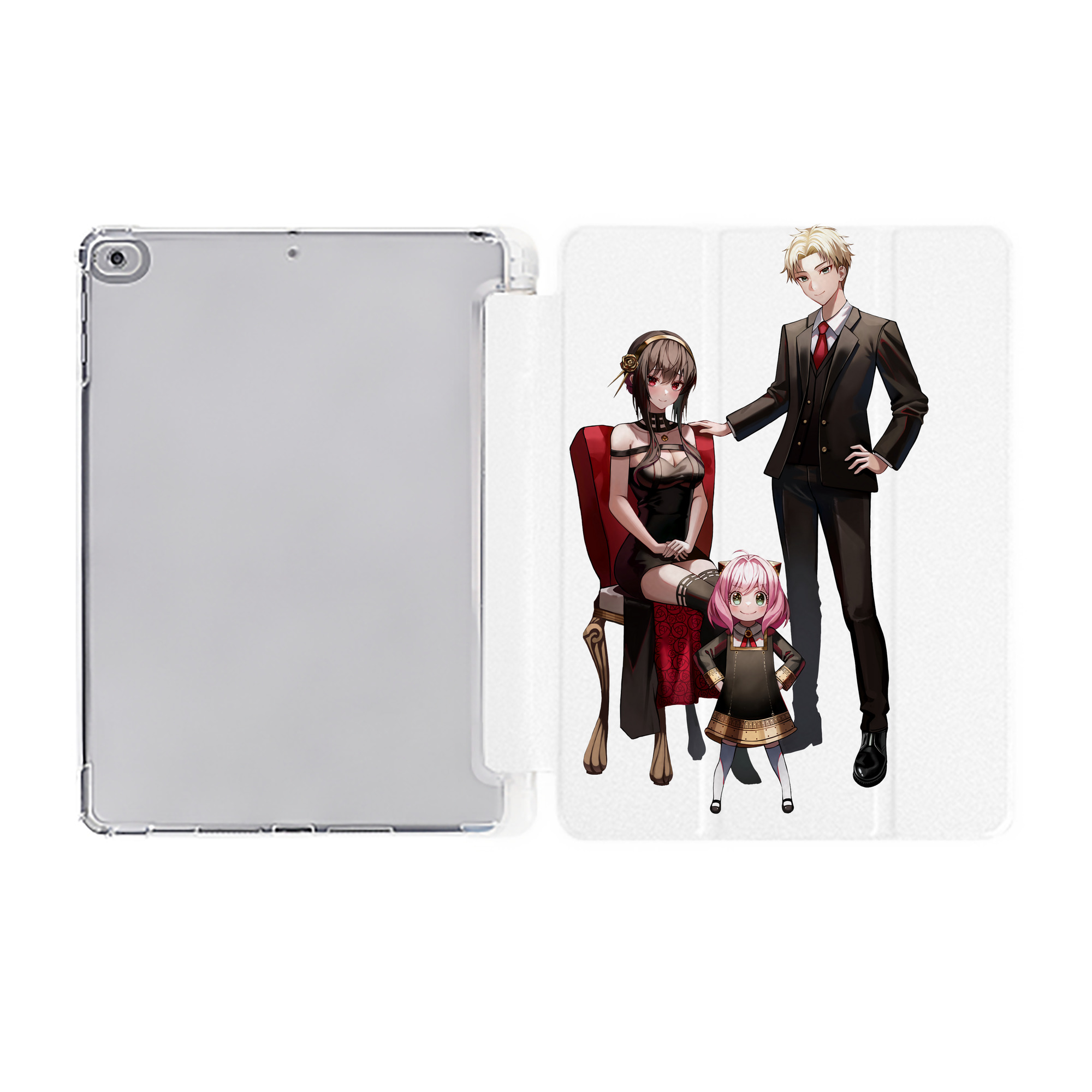 （画像用） SPY×FAMILY间谍家家酒 IPad ケース ペン収納付き 三つ折りスタンド PUレザー×シリコン 対応機種9.5/10.5/10.9インチ